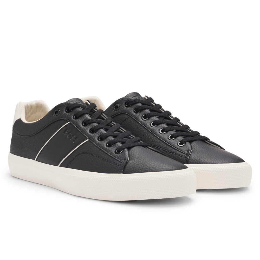 BOSS mens trainers black with white soles