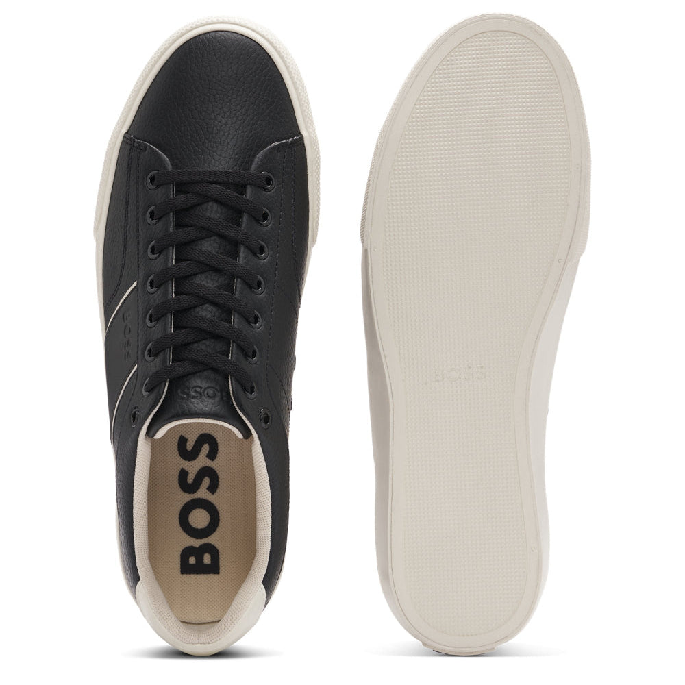 Faux Leather Trainers, Black