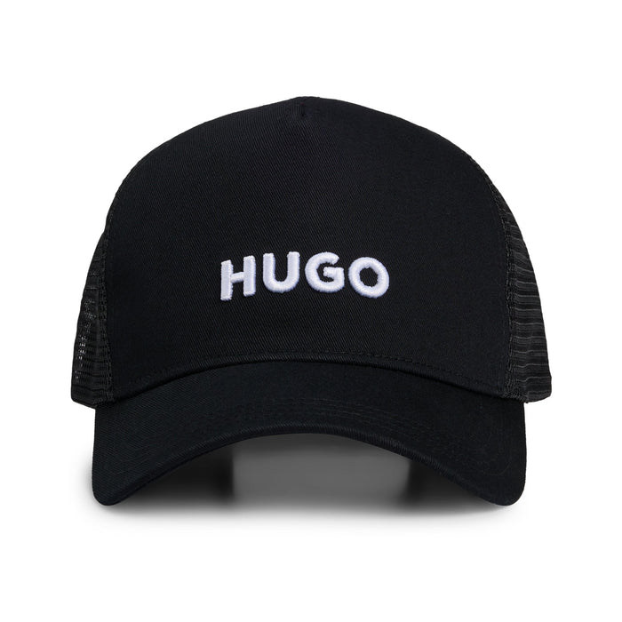 Hugo mens baseball cap in Black with logo