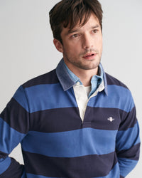 Striped Chambray Heavy Rugger, Rich Blue