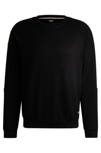 Regular-fit sweatshirt in cotton terry, Black