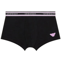 Emporio Armani-Shiny Logo Boxer Trunk, Black-UNDERU