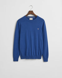 Classic Cotton Crew Neck Jumper, Rich Blue