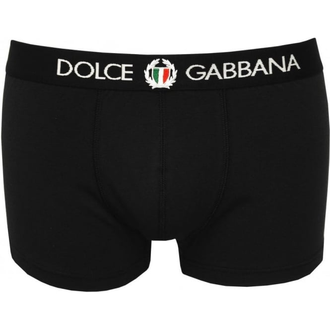 Boxer with Crest in Black-Dolce & Gabbana-UNDERU