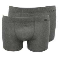 Cotton Essentials 2-Pack Boxer Trunks, Grey Melange-Hanro-UNDERU