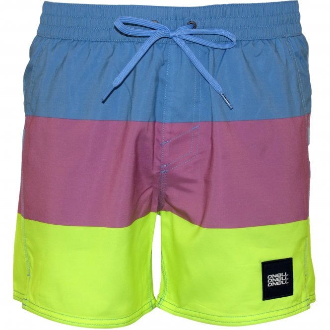 Vert Horizon Block Stripes Swim Shorts, Blue/pink-O'Neill-UNDERU