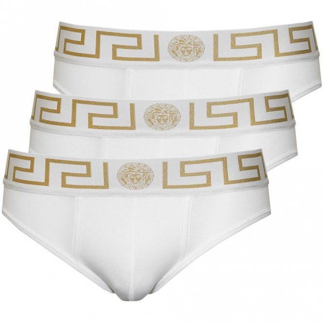 Versace Underwear, 3-Pack Iconic Low-Rise Briefs in White