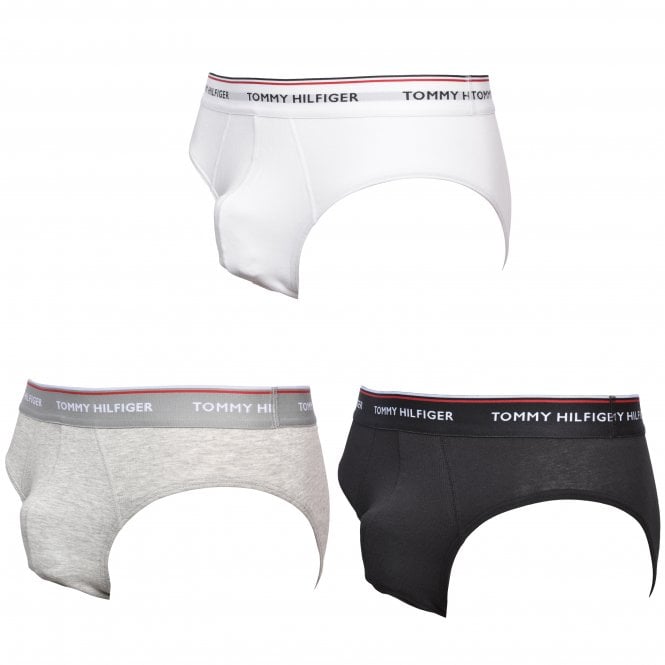 Tommy Hilfiger 3-Pack Premium Stretch Men's Briefs, Black/White/Grey