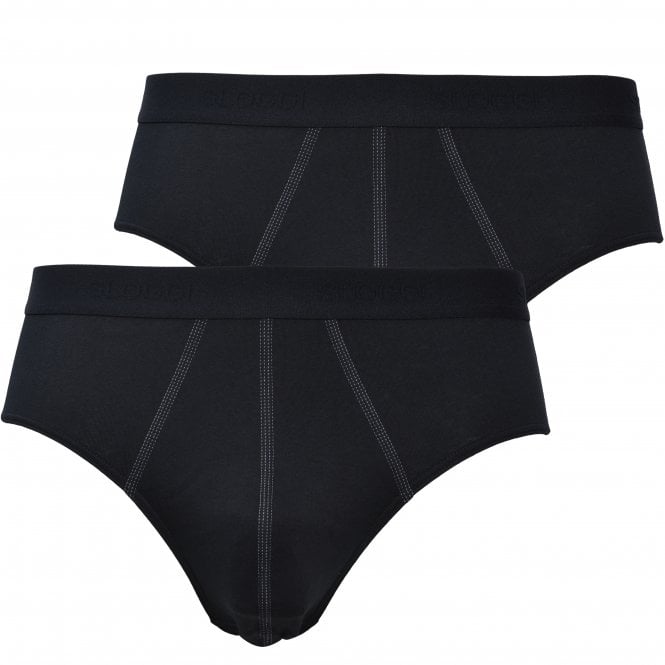 2-Pack 24/7 Midi Briefs, Black-Sloggi-UNDERU