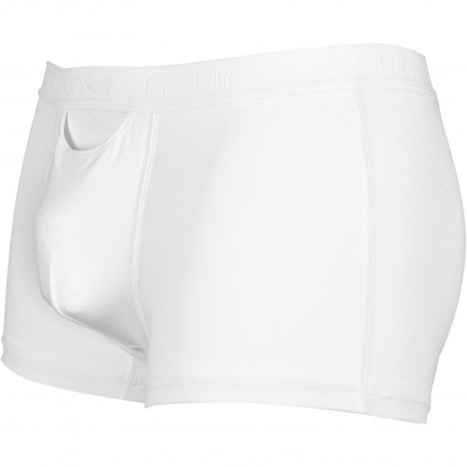 Organic Cotton Boxer Trunk, White-Panos Emporio-UNDERU