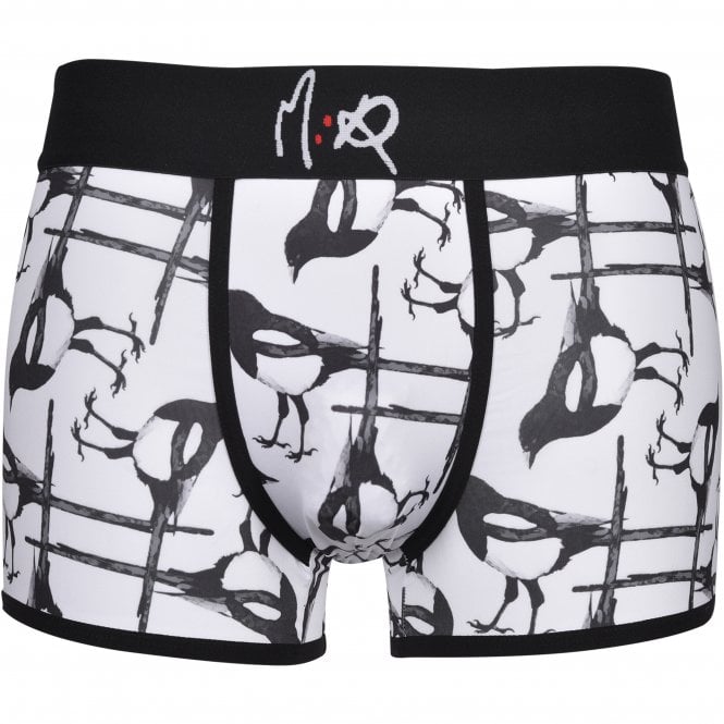 M:R Underwear Magpies Boxer Trunk, White/black | UnderU