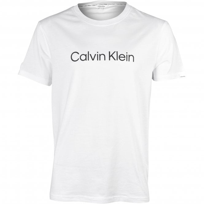 Logo Relaxed Crew-Neck T-Shirt, White-Calvin Klein-UNDERU