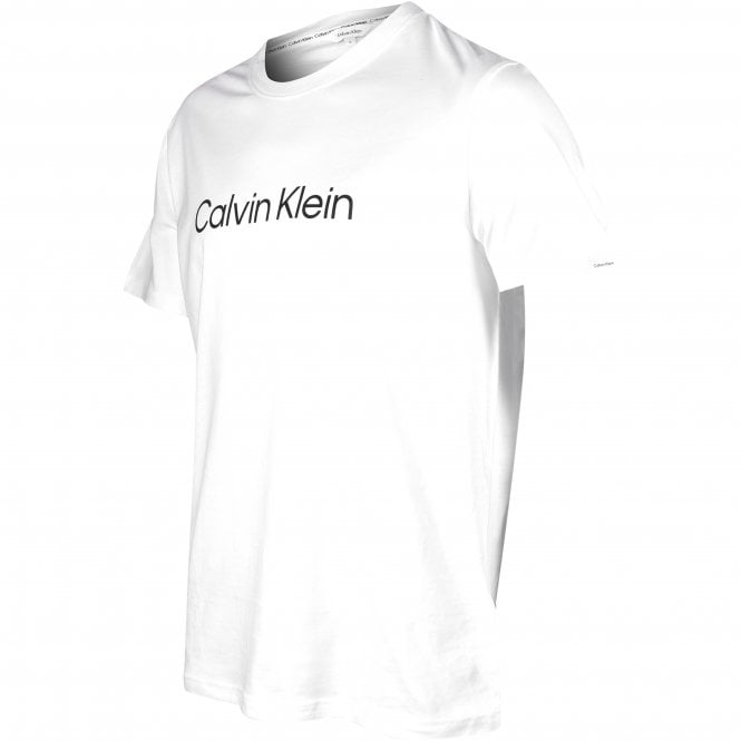 Logo Relaxed Crew-Neck T-Shirt, White-Calvin Klein-UNDERU