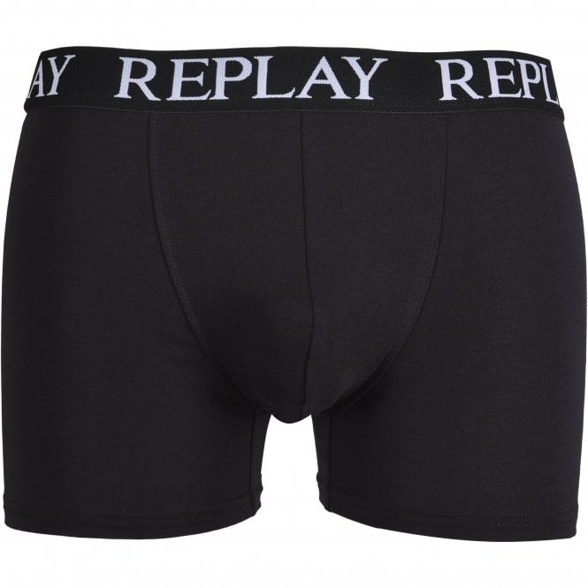 3-Pack Classic Logo Boxer Trunks, Black/Grey/Red-Replay-UNDERU