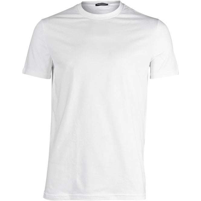 DSquared2 Cotton Stretch Crew-Neck T-Shirt, White | UnderU