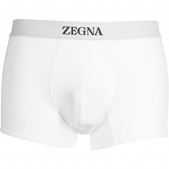 Stretch Cotton Boxer Trunk, White-Ermenegildo Zegna-UNDERU