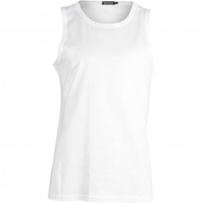 Filoscozia Cotton Tank Top Vest, White-Ermenegildo Zegna-UNDERU