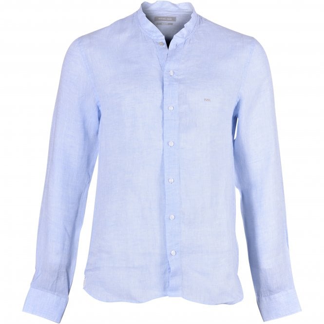 Michael Kors-Linen Shirt, Light Blue-UNDERU