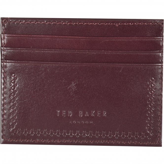 Ted Baker-Brogue Detail Card Holder, Red-UNDERU