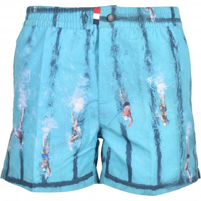 Franks-Pool Laps Beach-to-Bar Swim Shorts, Blue-UNDERU