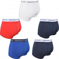 GANT-5-Pack Contrast Waistband Boxer Trunks, Navy/Blue/White/Red-UNDERU