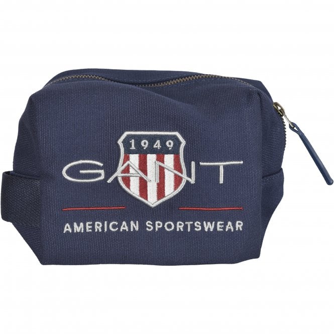 GANT-Shield Logo Wash Bag, Navy-UNDERU