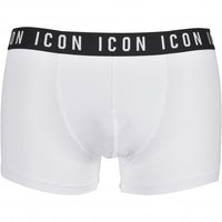 DSquared2-ICON Waistband Boxer Trunk, White/black-UNDERU