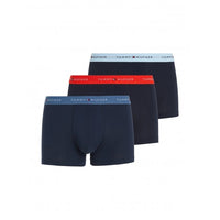 Tommy Hilfiger-3-Pack Premium Essentials Boxer Trunks, Navy w/ blue/red-UNDERU